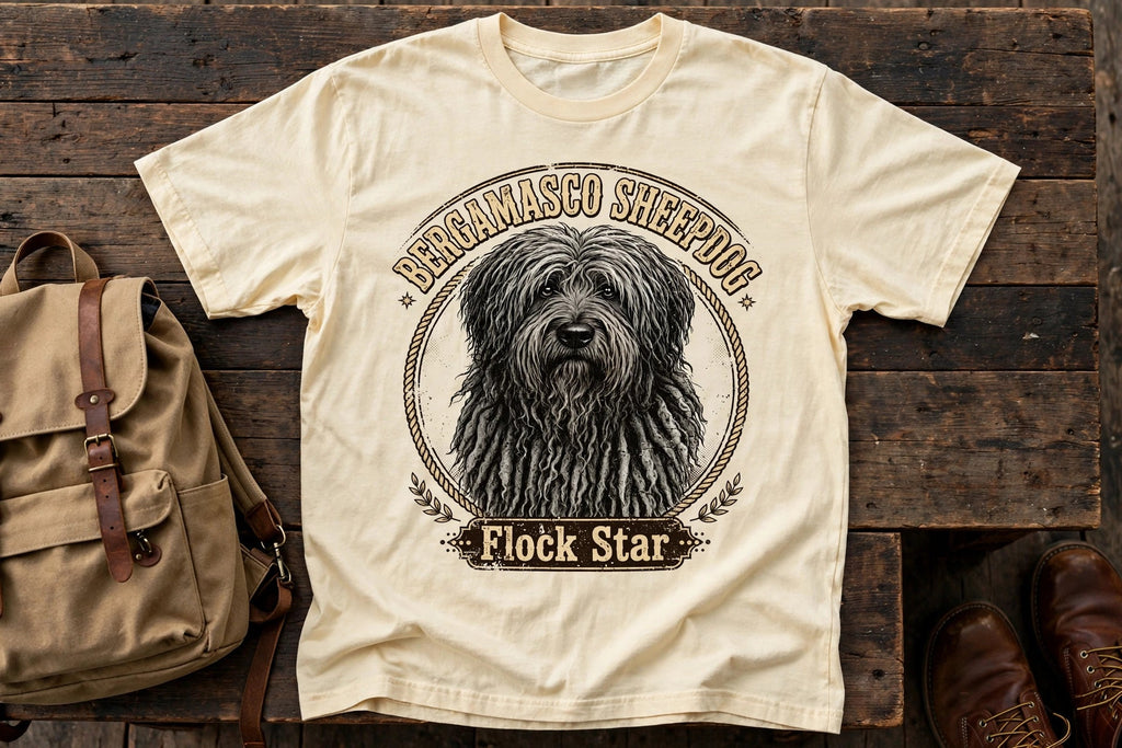 'Flock Star' Bergamasco Sheepdog T-Shirt — alternate view