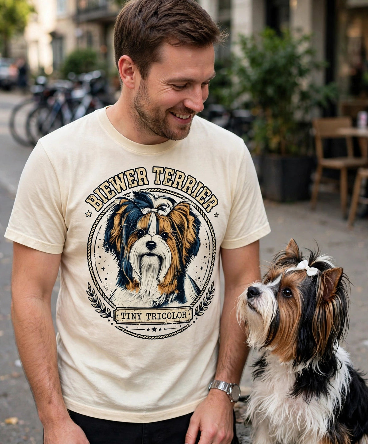 'Tiny Tricolor' Biewer Terrier T-Shirt — alternate view