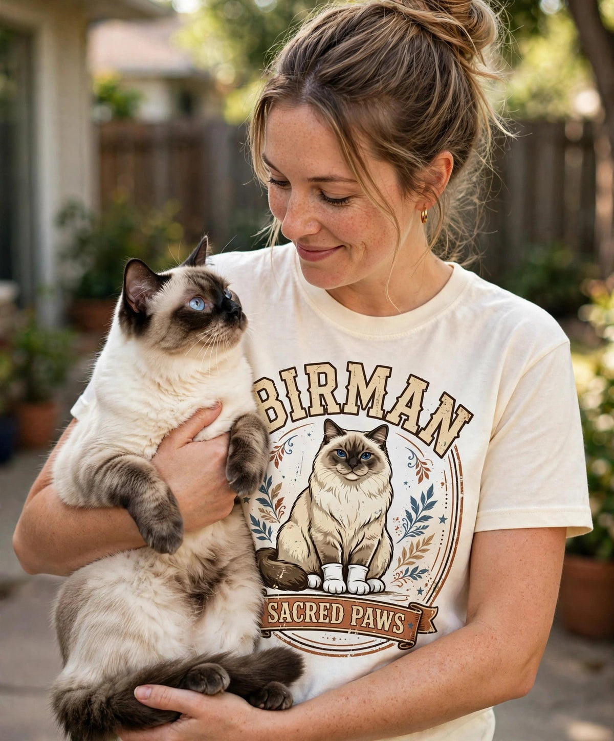 Worn by her — Birman Sacred Paws Tee