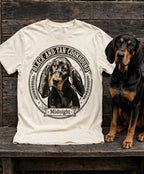 'Midnight' Black and Tan Coonhound T-Shirt in Butter