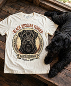 'Beard Bodyguard' Black Russian Terrier T-Shirt in Butter