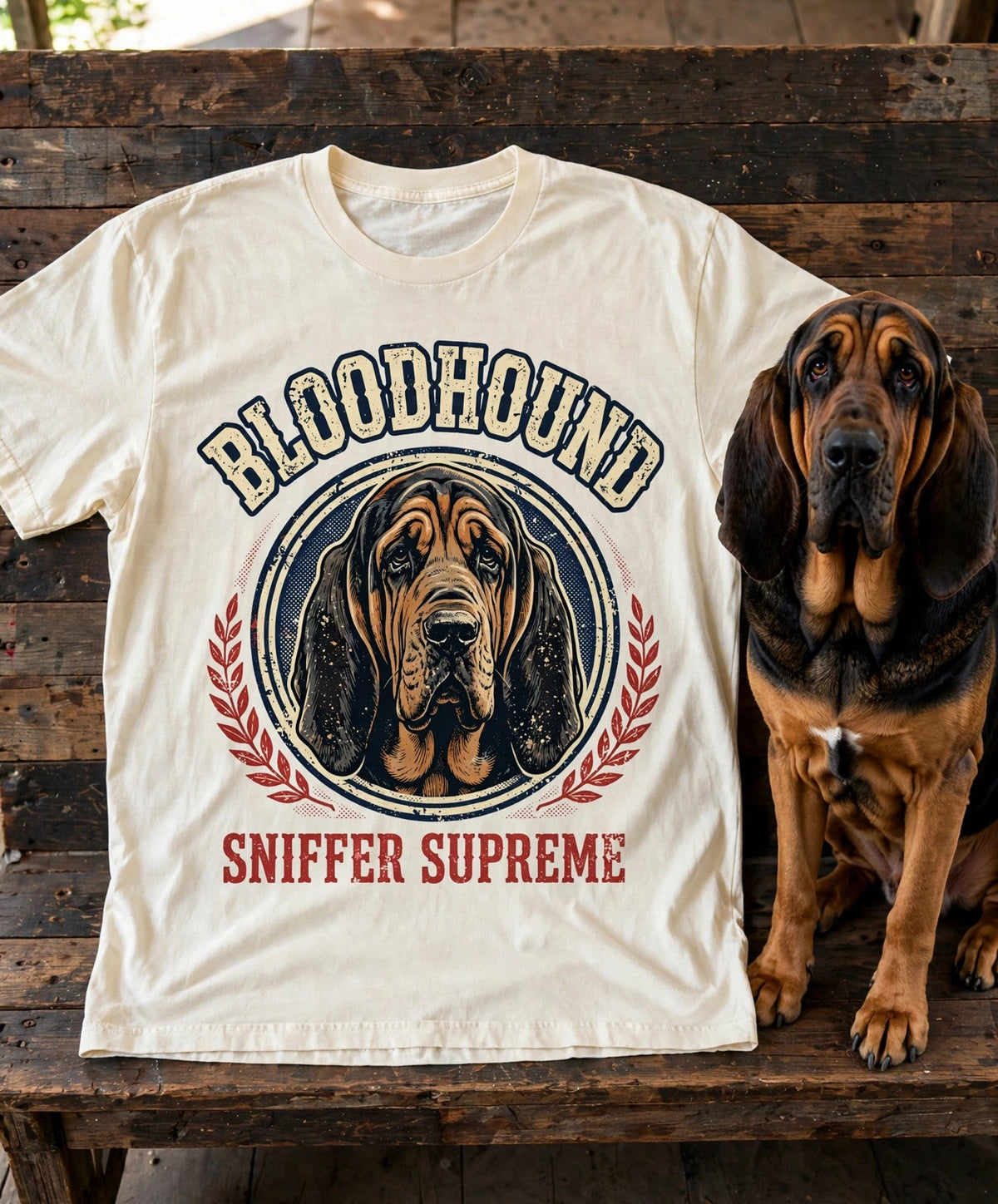 Sniffer Supreme Bloodhound Tee in Butter