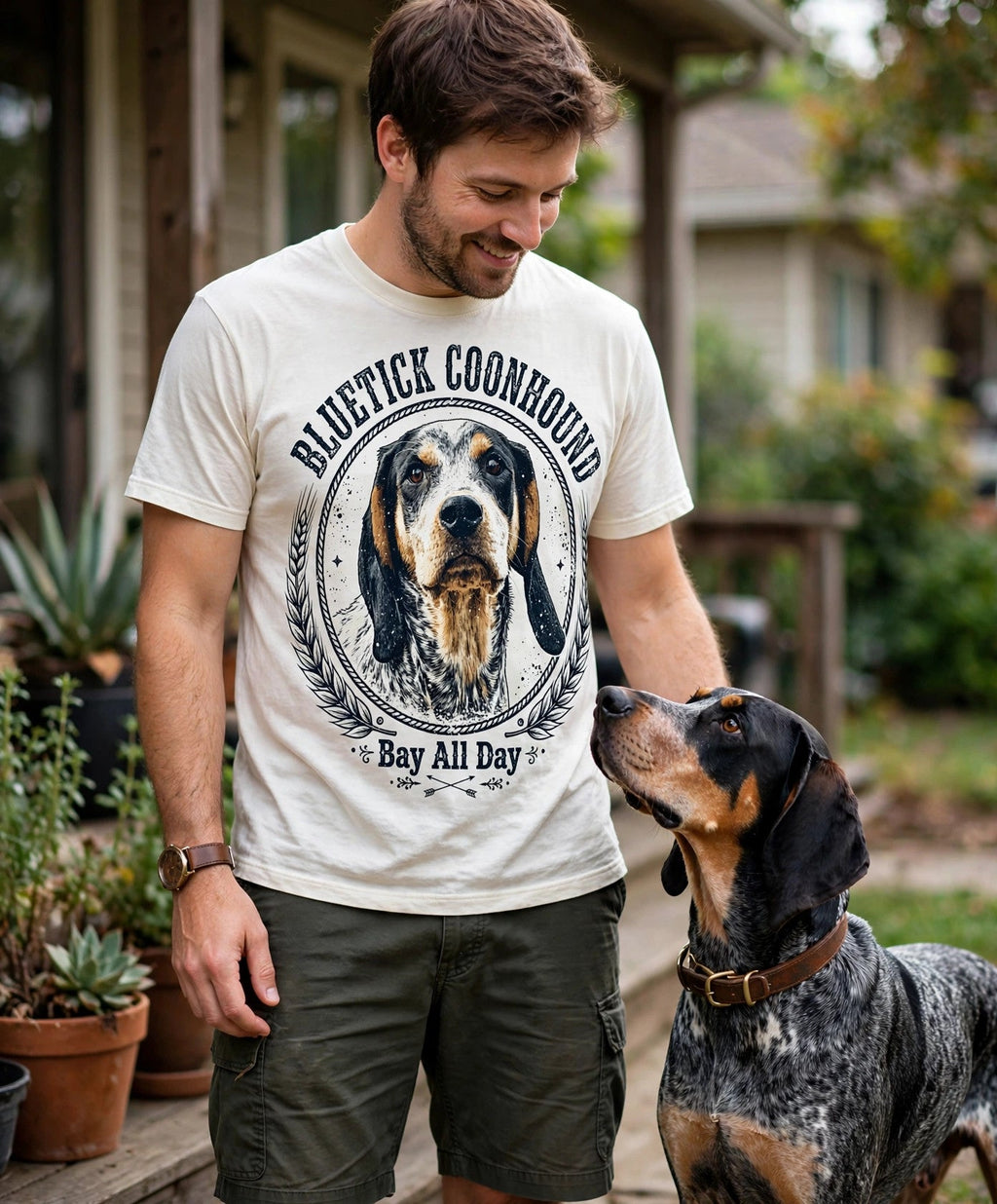 'Bay All Day' Bluetick Coonhound T-Shirt — alternate view