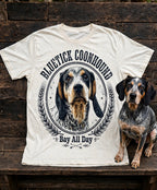 'Bay All Day' Bluetick Coonhound T-Shirt in Butter
