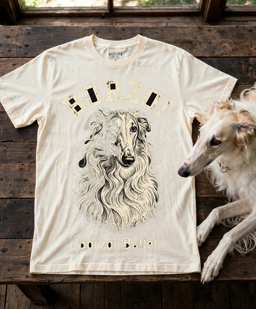 'Ballet' Borzoi T-Shirt in Butter