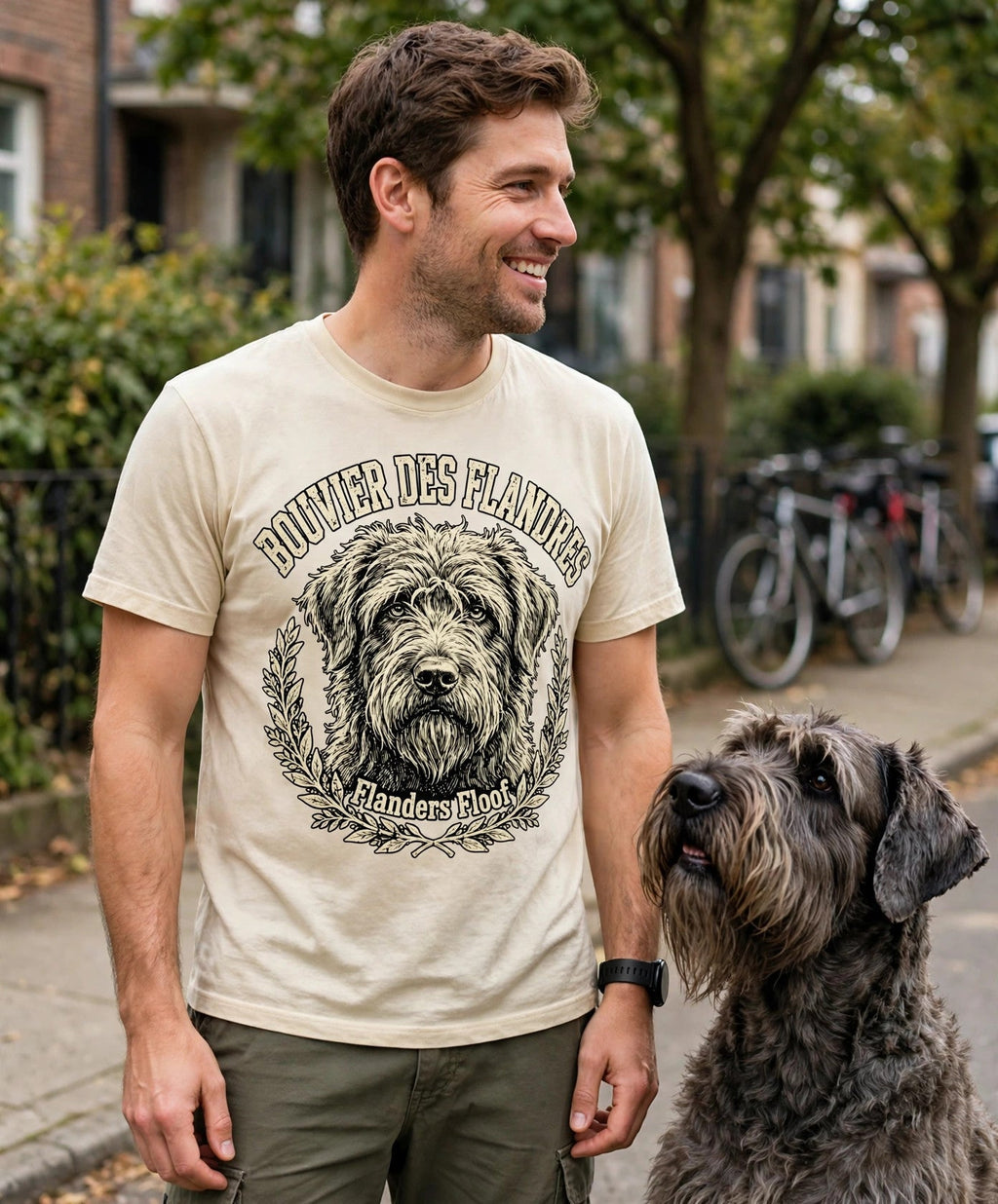 'Flanders Floof' Bouvier des Flandres T-Shirt — alternate view