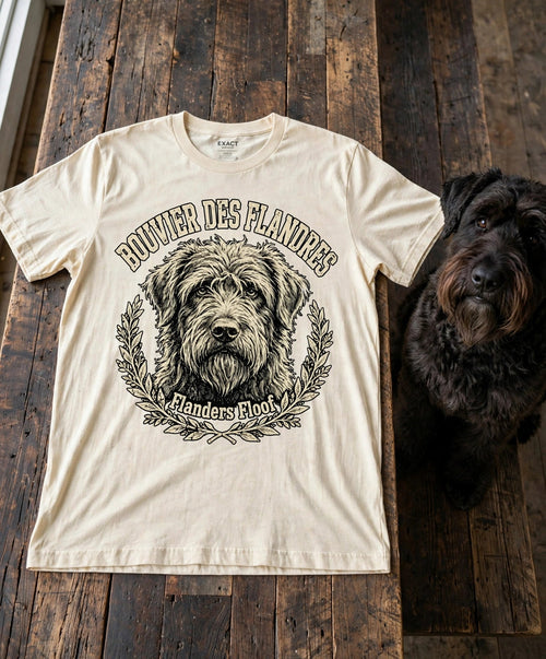 'Flanders Floof' Bouvier des Flandres T-Shirt in Butter
