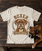 'Certified Goofball' Boxer T-Shirt in Butter