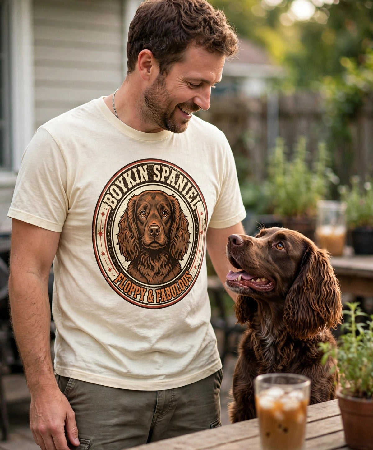 'Floppy & Fabulous' Boykin Spaniel T-Shirt in Butter