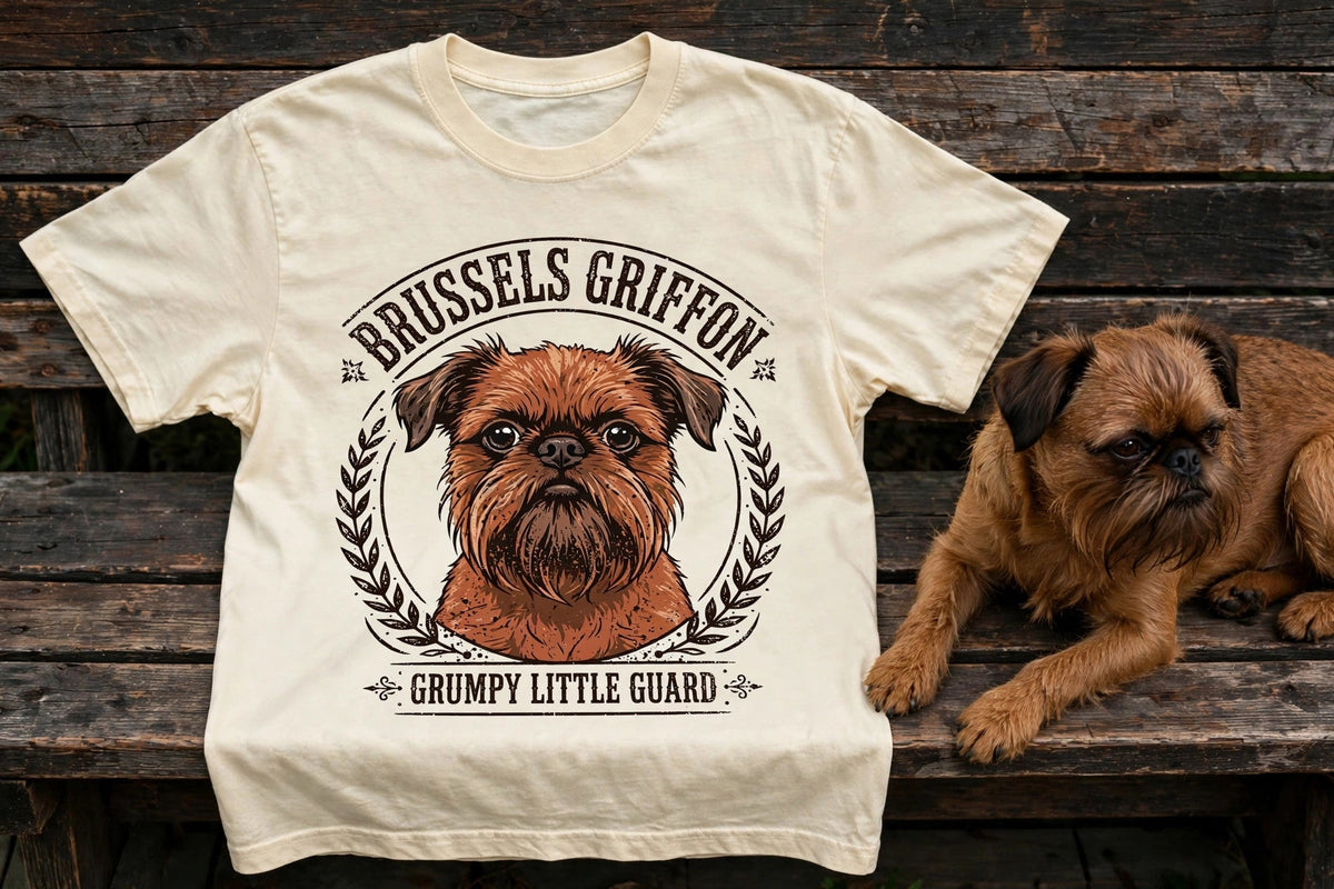 'Grumpy Little Guard' Brussels Griffon T-Shirt — alternate view
