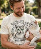 'Silver Lining' Burmilla Cat T-Shirt in Butter
