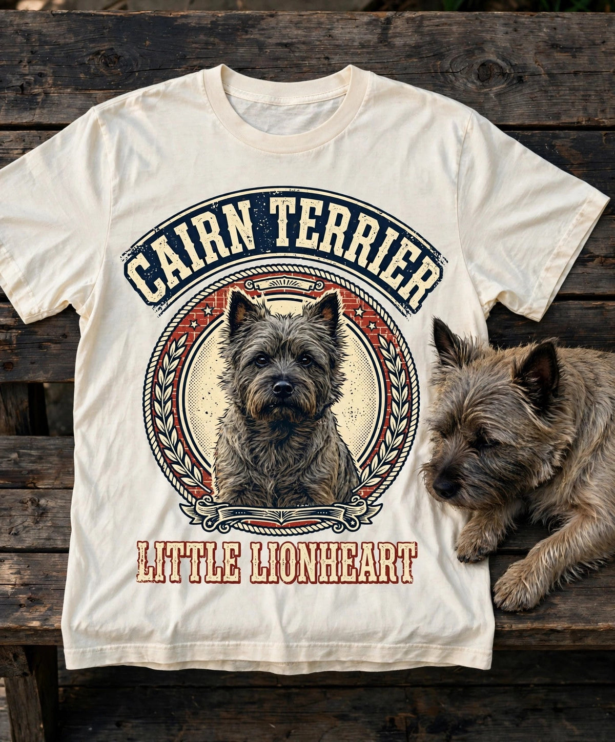 Cairn Terrier Little Lionheart Tee — Comfort Colors fabric detail