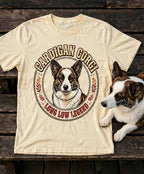 'Corgi Long Low Legend Cardigan' Cardigan Welsh Corgi T-Shirt in Butter
