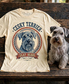'Silky Beard' Cesky Terrier T-Shirt in Butter