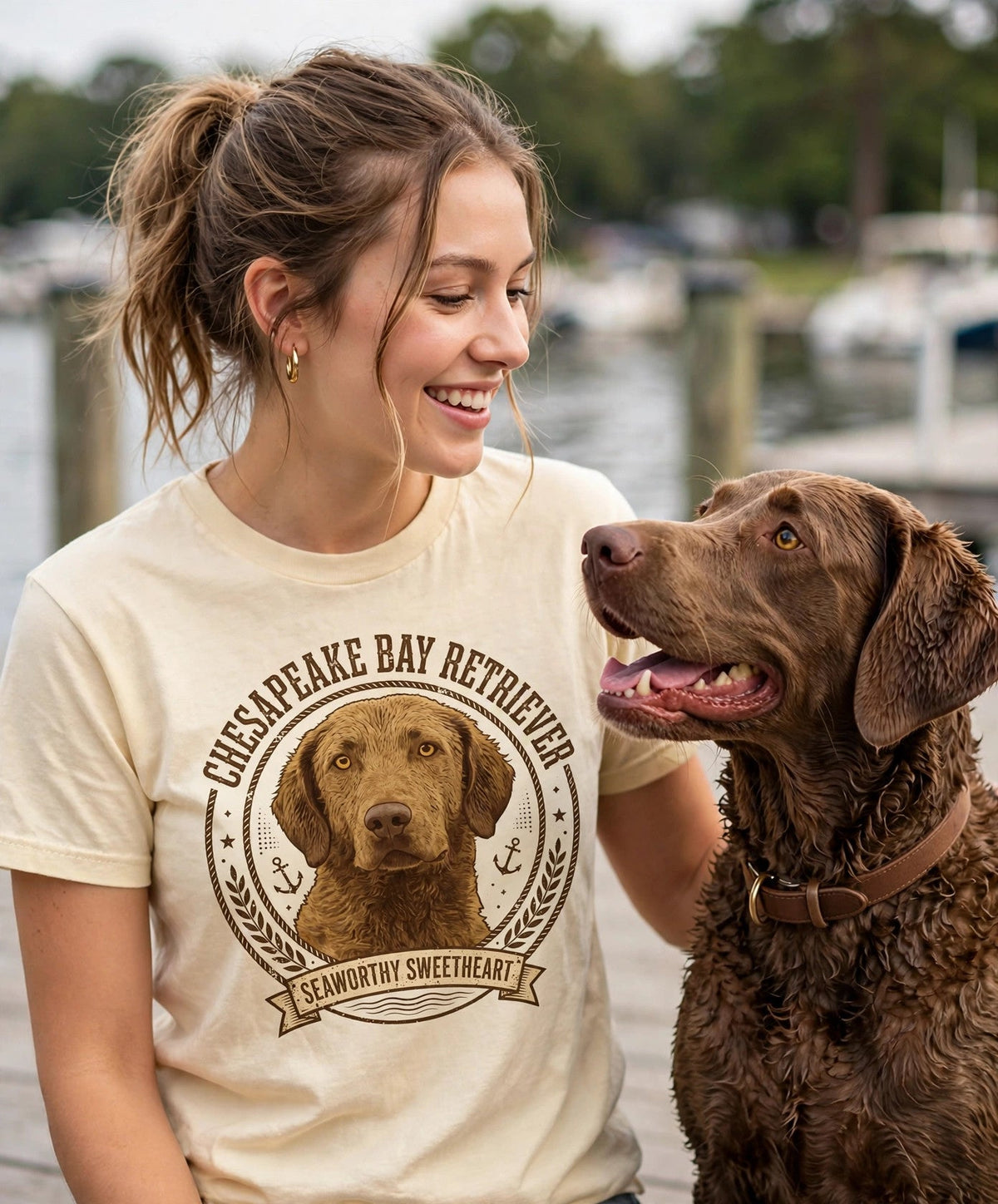 'Seaworthy Sweetheart' Chesapeake Bay Retriever T-Shirt — alternate view