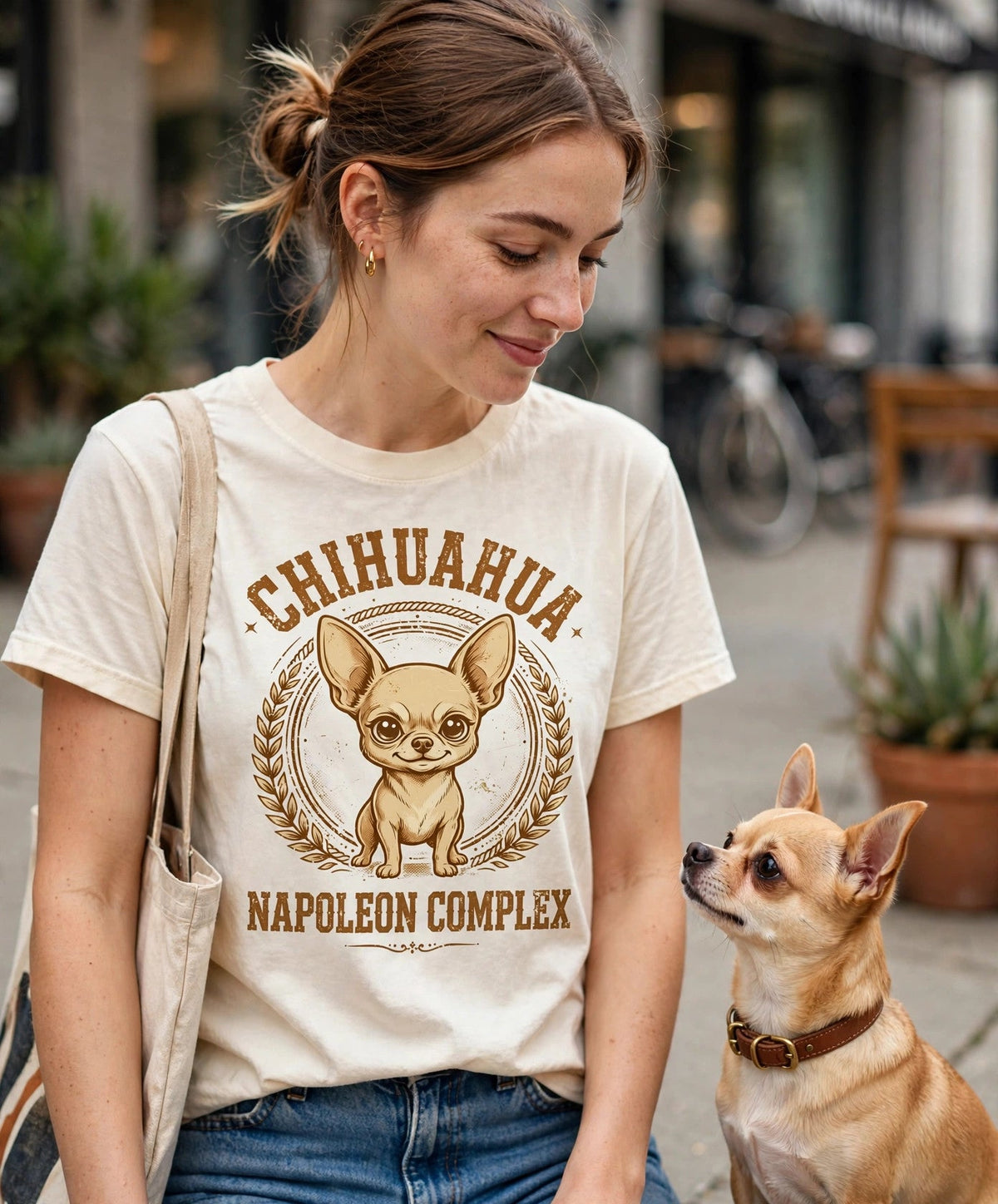 'Napoleon Complex' Chihuahua T-Shirt — alternate view