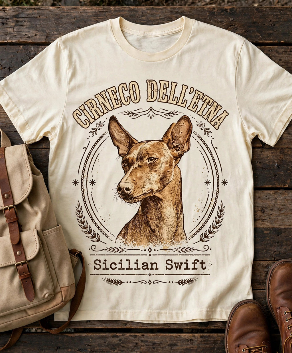'Sicilian Swift' Cirneco dell'Etna T-Shirt — alternate view