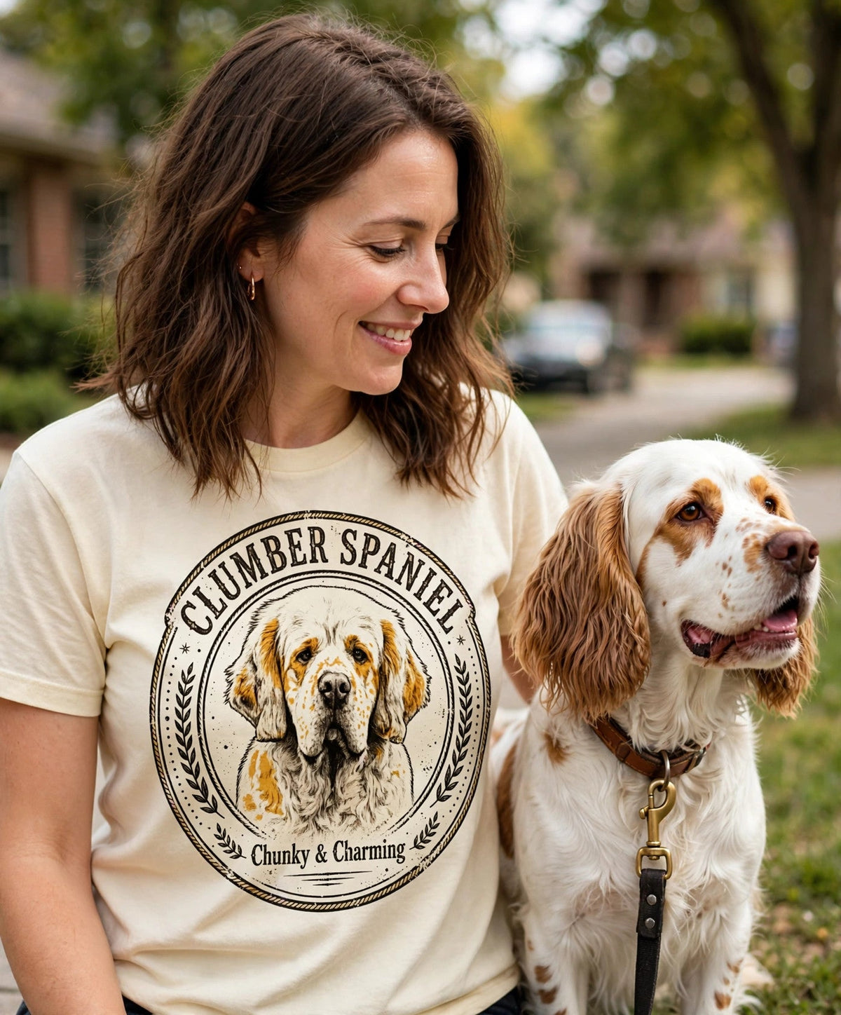 'Chunky & Charming' Clumber Spaniel T-Shirt — alternate view