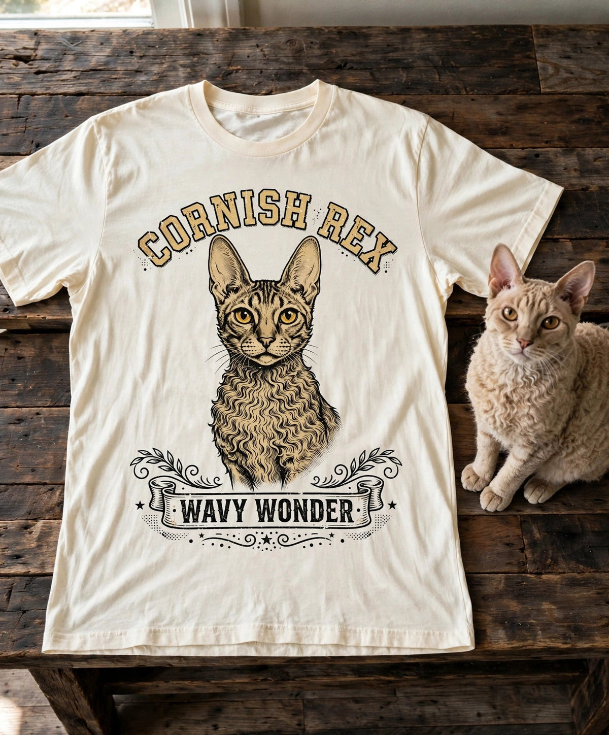Cornish Rex Wavy Wonder Tee in Butter