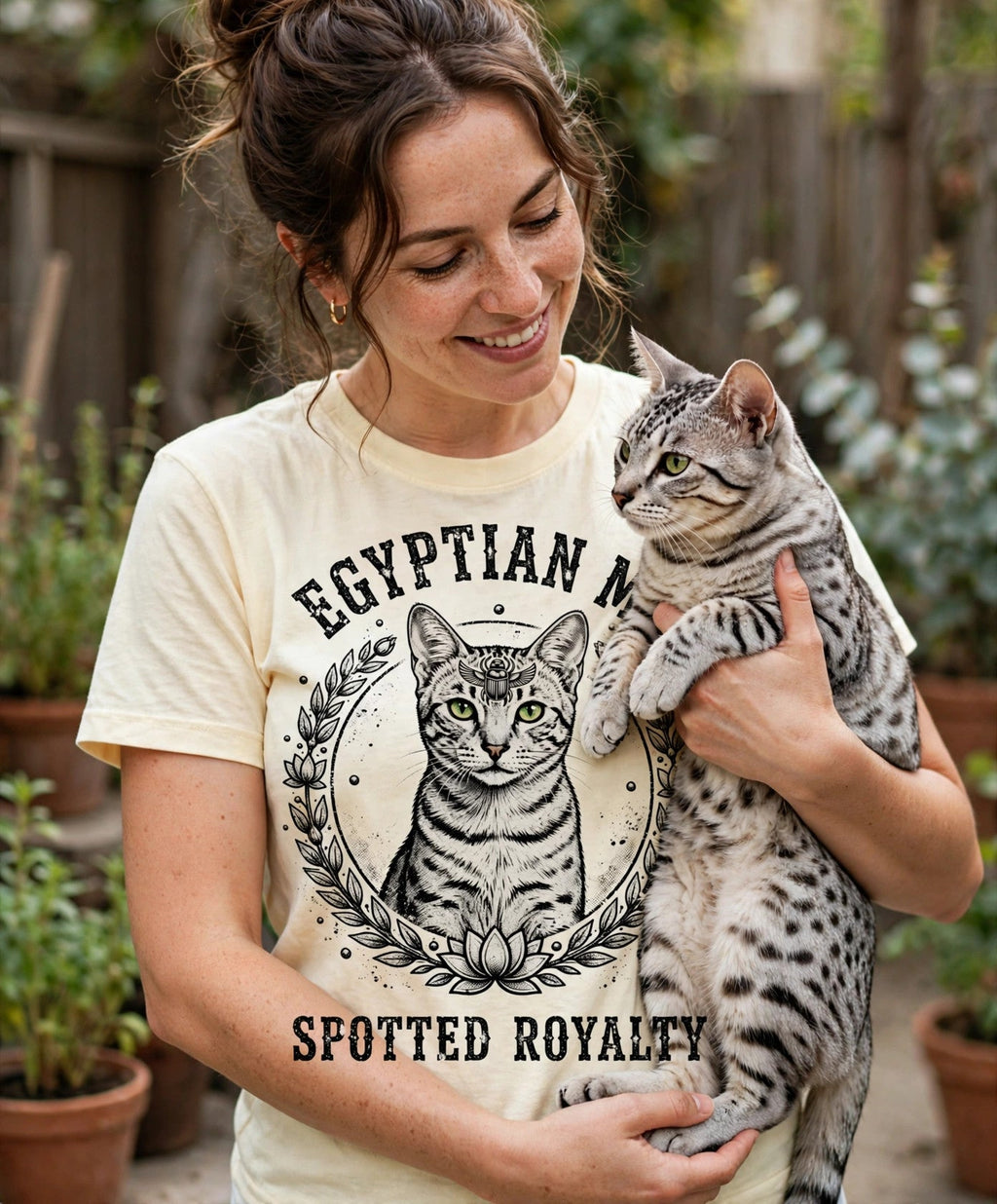 'Spotted Royalty' Egyptian Mau Cat T-Shirt — alternate view