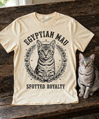 'Spotted Royalty' Egyptian Mau Cat T-Shirt in Butter