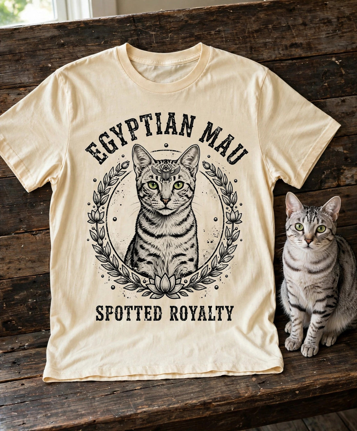 Egyptian Mau Spotted Royalty Tee in Butter