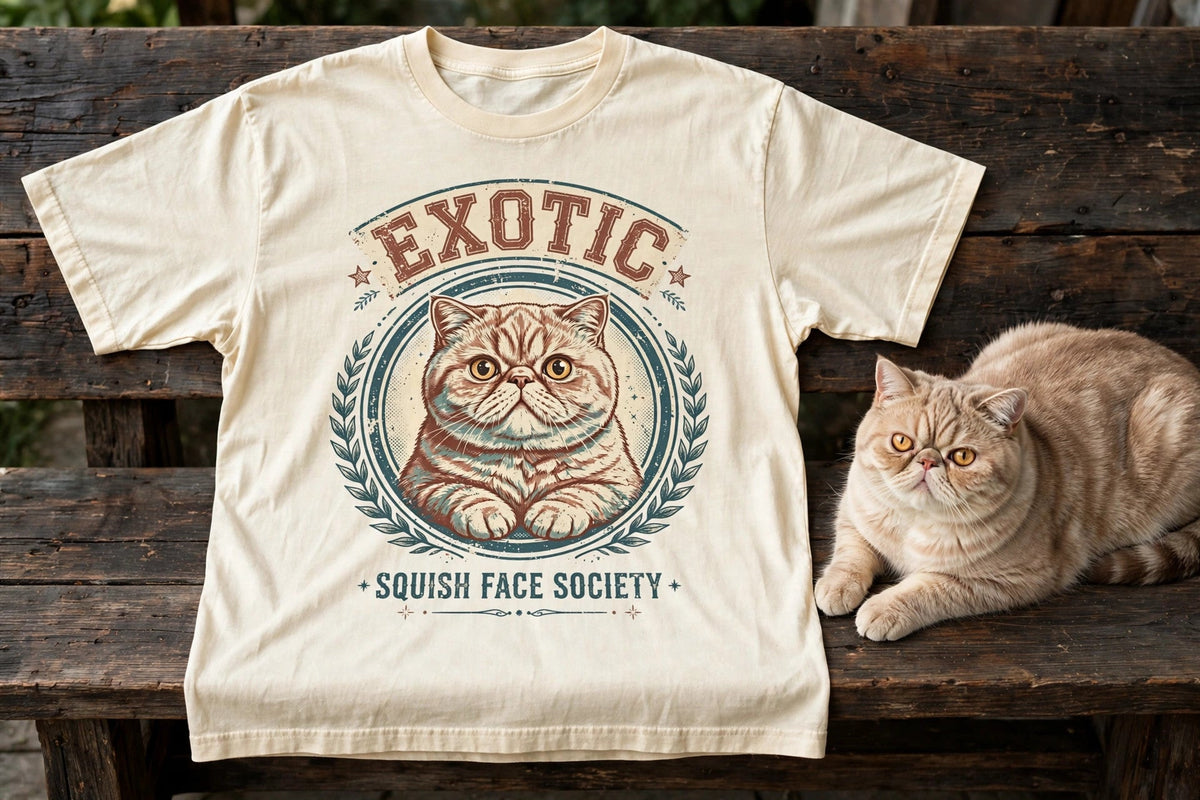 'Squish Face Society' Exotic Shorthair T-Shirt — alternate view