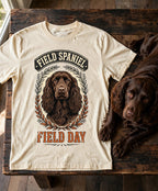 'Field Day' Field Spaniel T-Shirt in Butter
