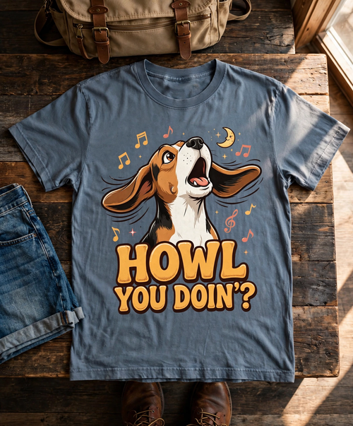 'Howl You Doin'' Beagle T-Shirt in Butter