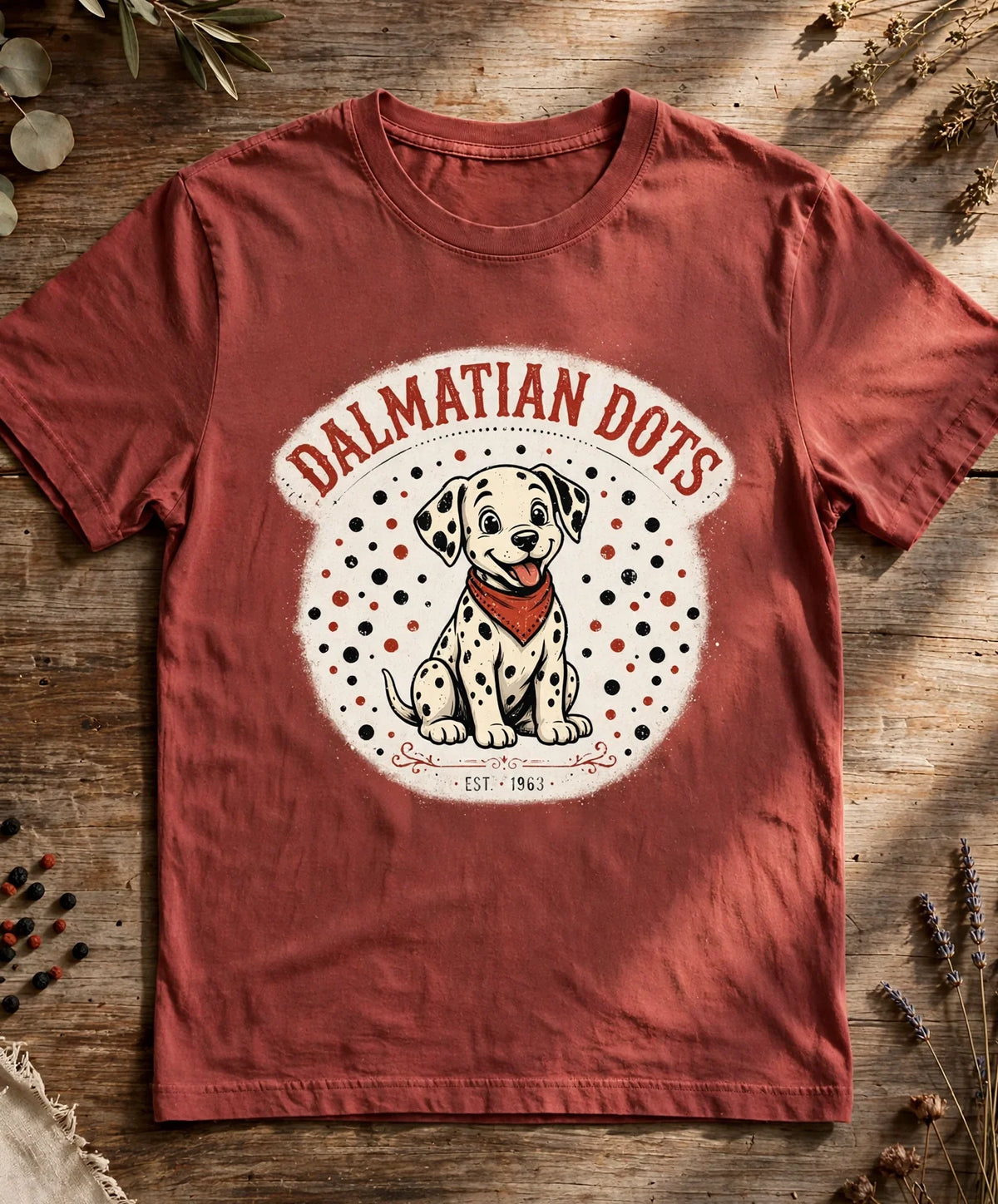Dalmatian Dots Tee - Brick