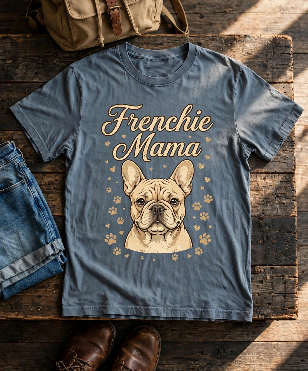 Frenchie Mama French Bulldog Tee - Bay