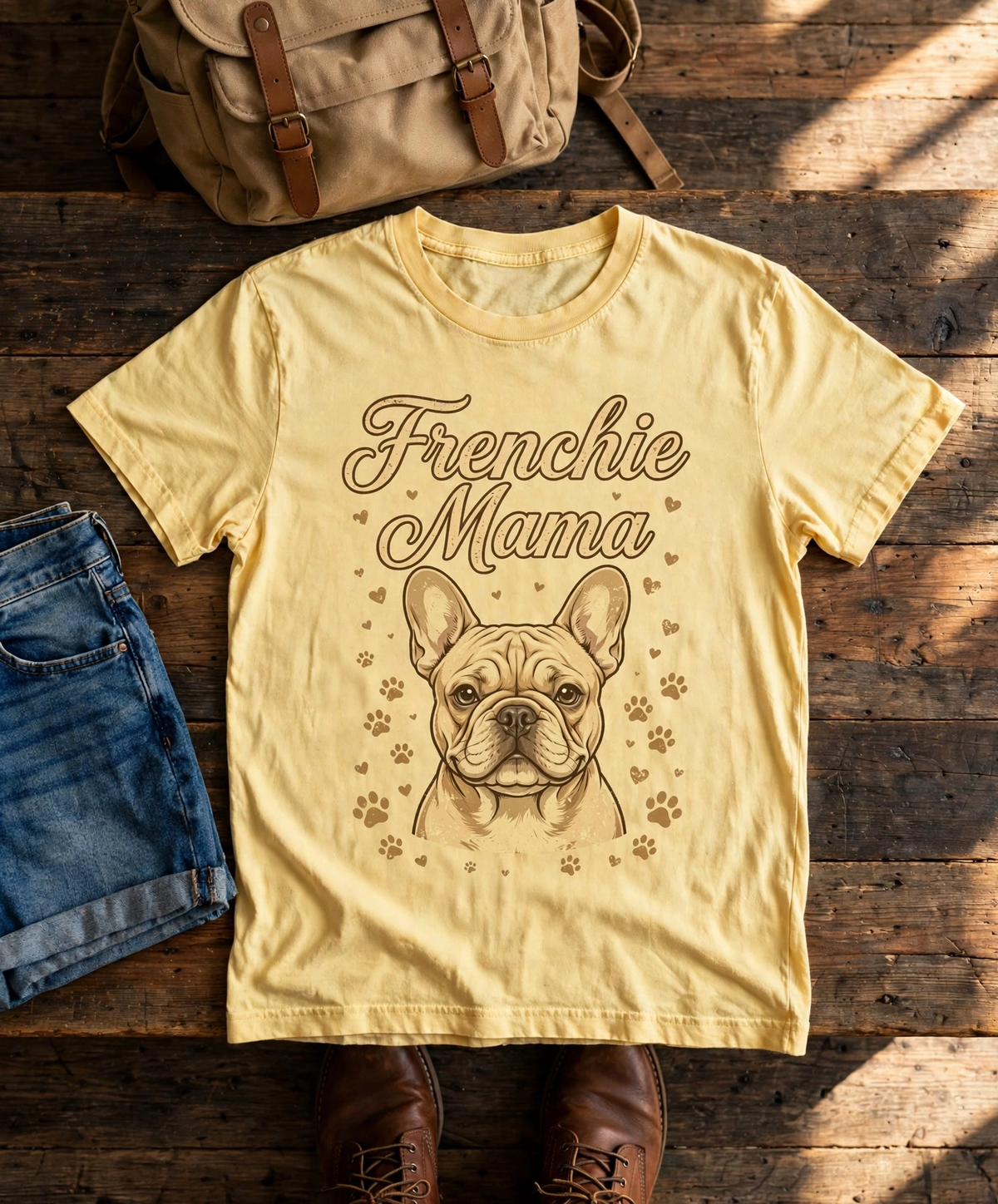 French Bulldog Frenchie Mama Tee — Comfort Colors fabric detail