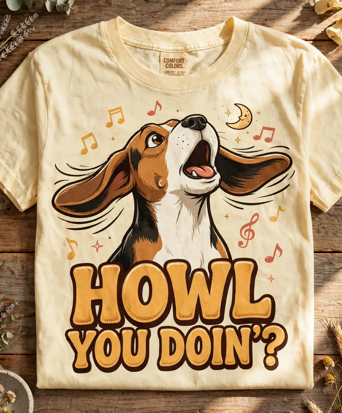 Howl You Doin' Beagle Tee - Butter