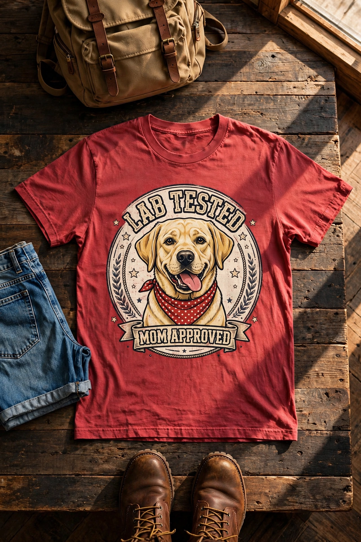 Lab Tested, Mom Approved Labrador Tee - Brick