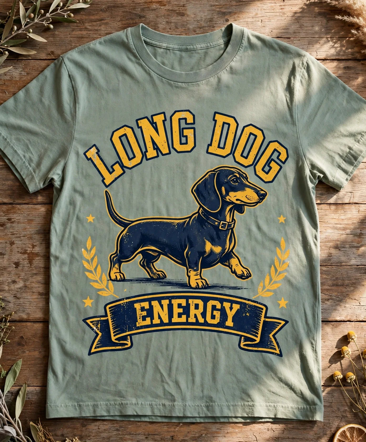 Long Dog Energy Dachshund Tee - Bay