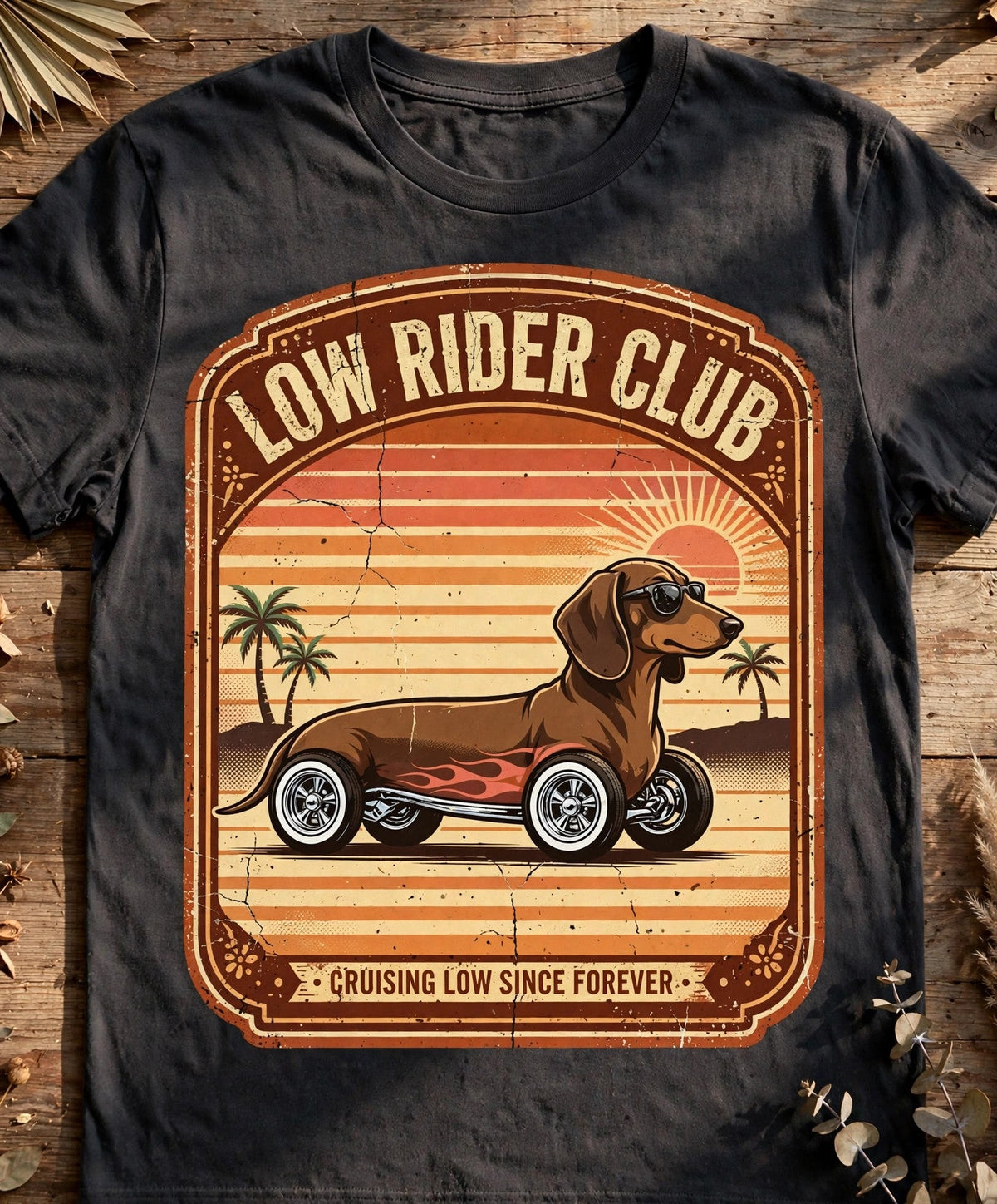 Low Rider Club Dachshund Tee - Pepper