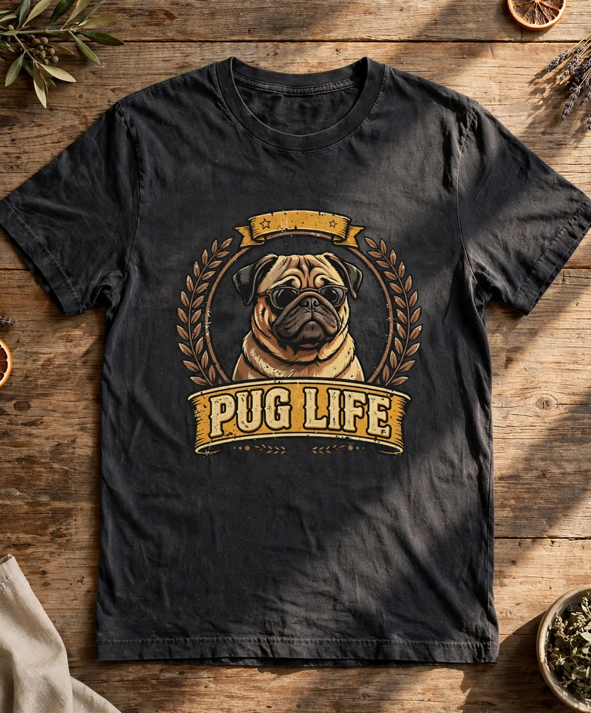Pug Life Tee - Pepper