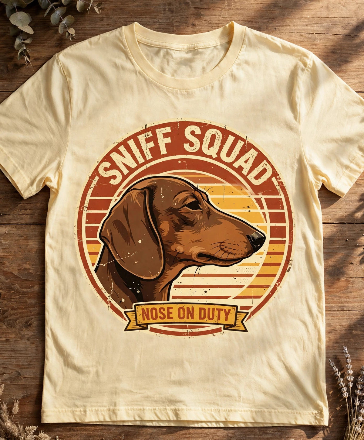 Sniff Squad Dachshund Tee - Butter