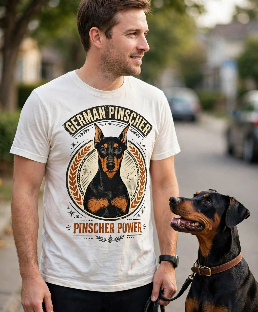 'Pinscher Power' German Pinscher T-Shirt — alternate view