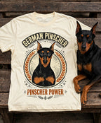 'Pinscher Power' German Pinscher T-Shirt in Butter