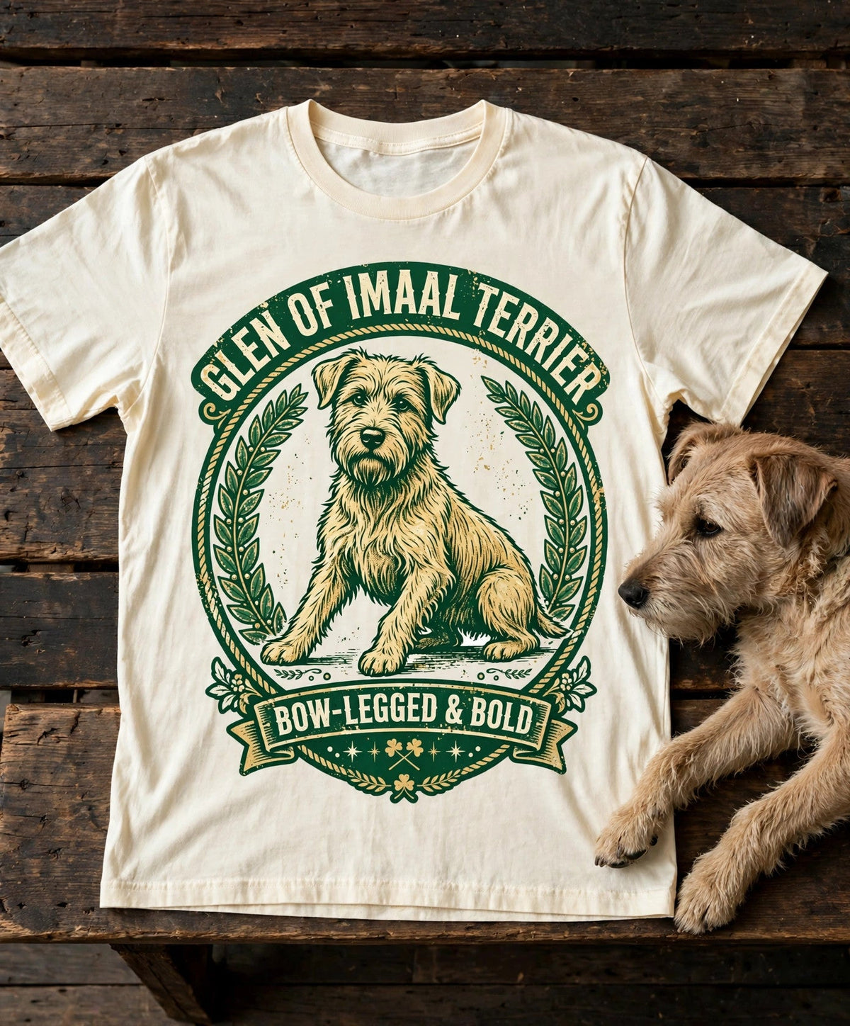 'of Imaal Bold' Glen of Imaal Terrier T-Shirt in Butter