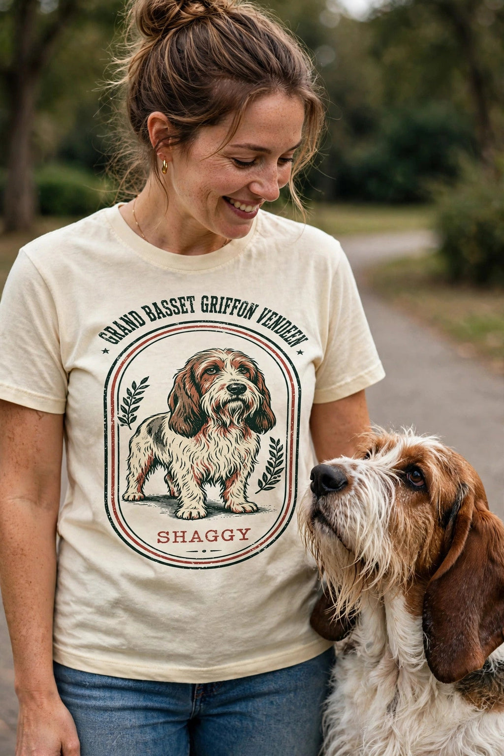 'Shaggy' Grand Basset Griffon Vendeen T-Shirt — alternate view