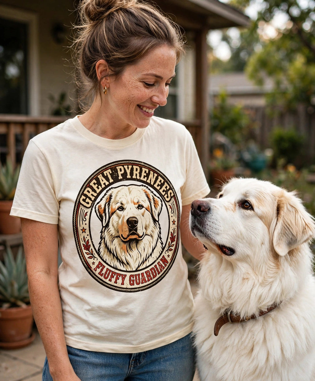 'Fluffy Guardian' Great Pyrenees T-Shirt — alternate view