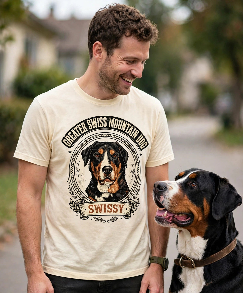 'Swissy' Greater Swiss Mountain Dog T-Shirt — alternate view