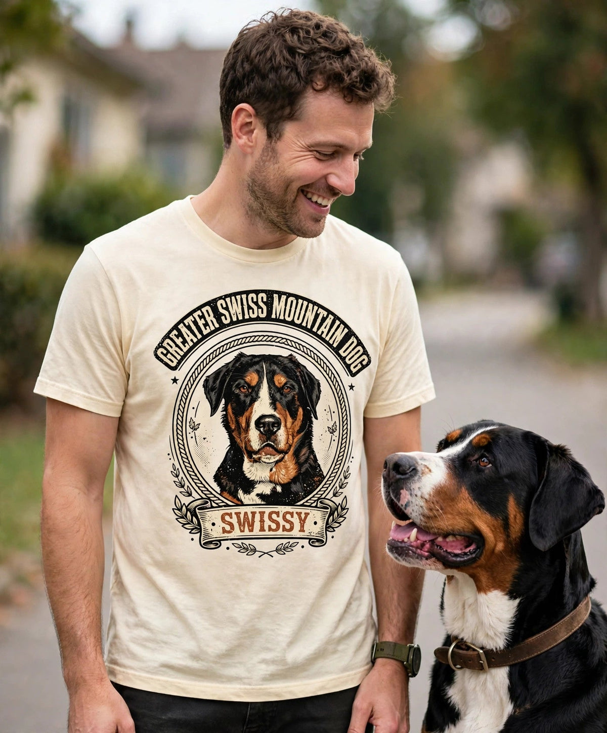 'Swissy' Greater Swiss Mountain Dog T-Shirt — alternate view