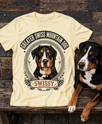 'Swissy' Greater Swiss Mountain Dog T-Shirt in Butter