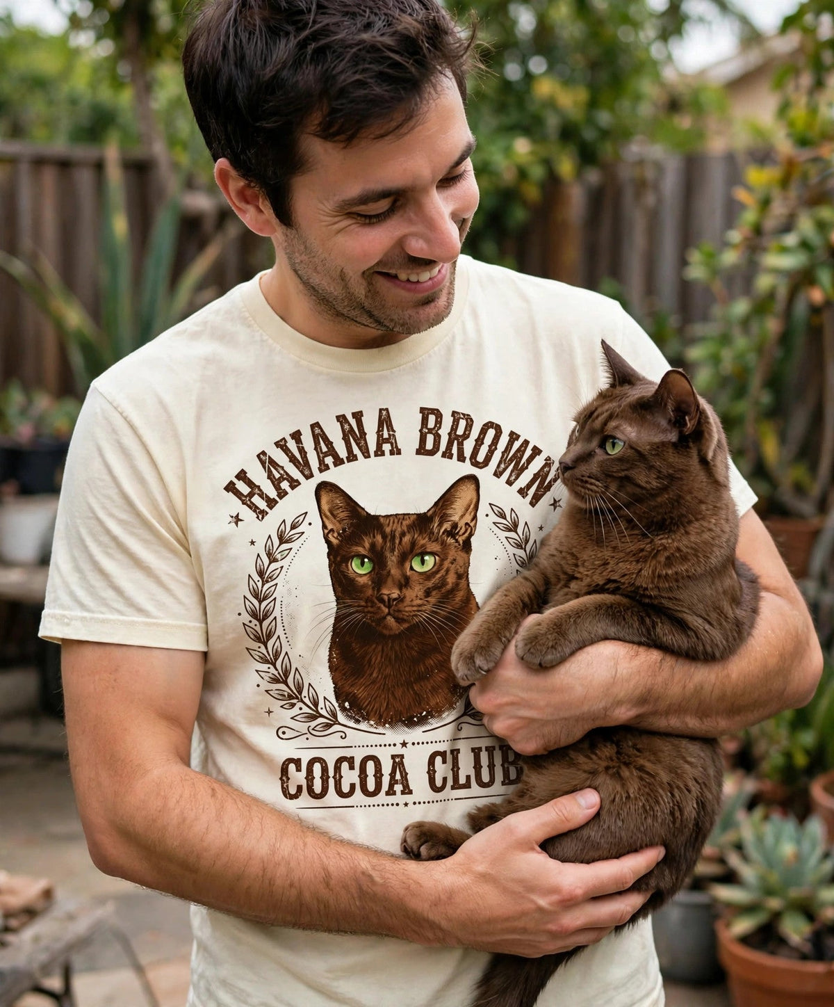 'Cocoa Club' Havana Brown Cat T-Shirt — alternate view