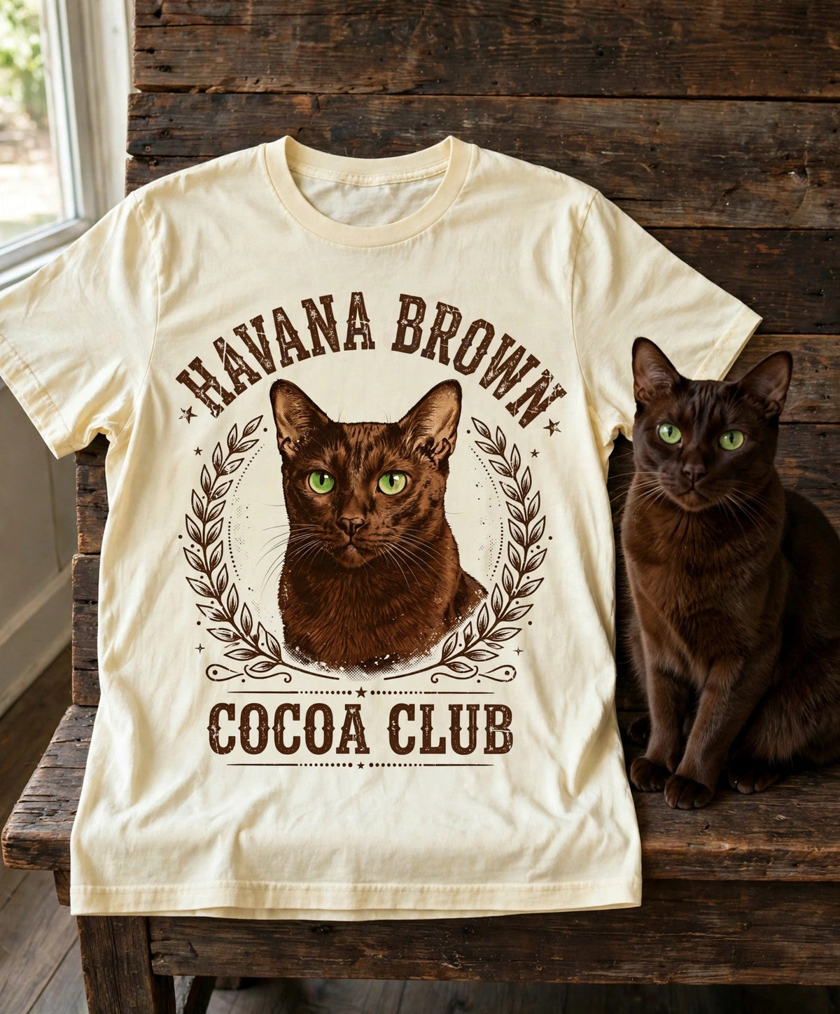 Havana Brown Cocoa Club Tee — Comfort Colors fabric detail