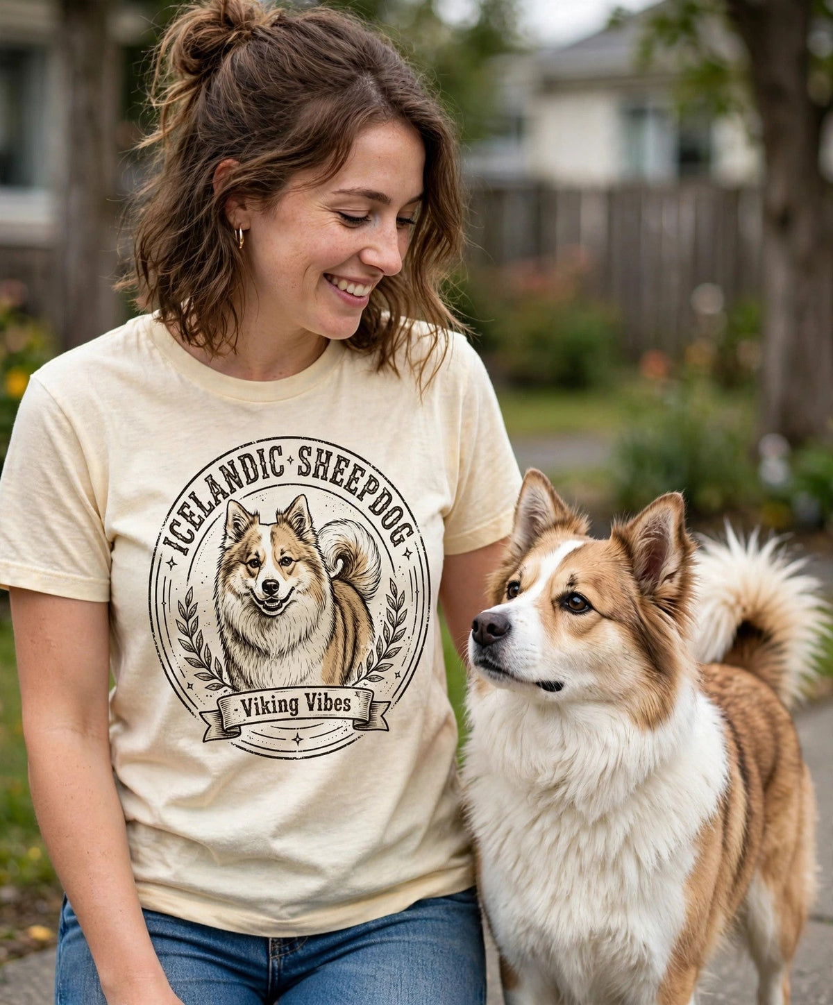 'Viking Vibes' Icelandic Sheepdog T-Shirt — alternate view