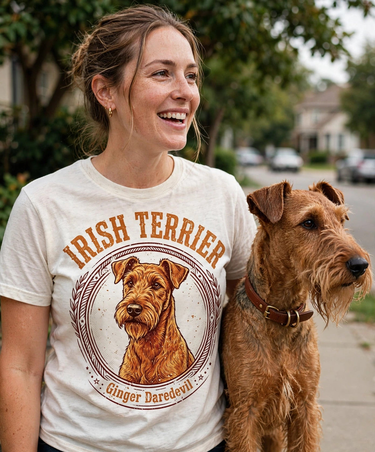 'Ginger Daredevil' Irish Terrier T-Shirt — alternate view